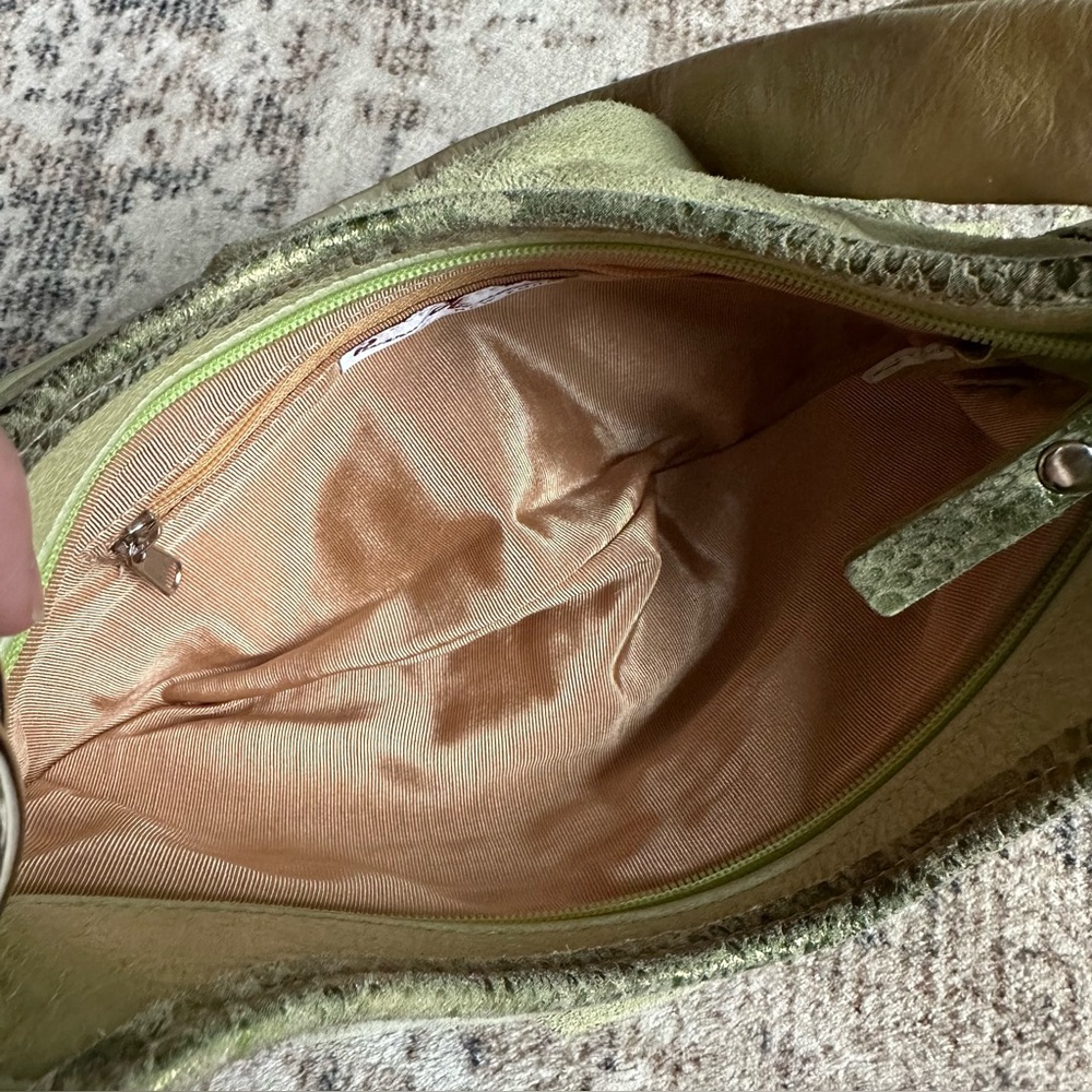 Pietro Alessandro Leather Suede
Tiered Shoulder‎ Bag Purse
Lime Green Snake Skin - Picture 5 of 11